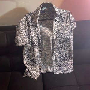 Caribbean Joe Men's Short Sleeve Stretch Button Up Shirt Size Small